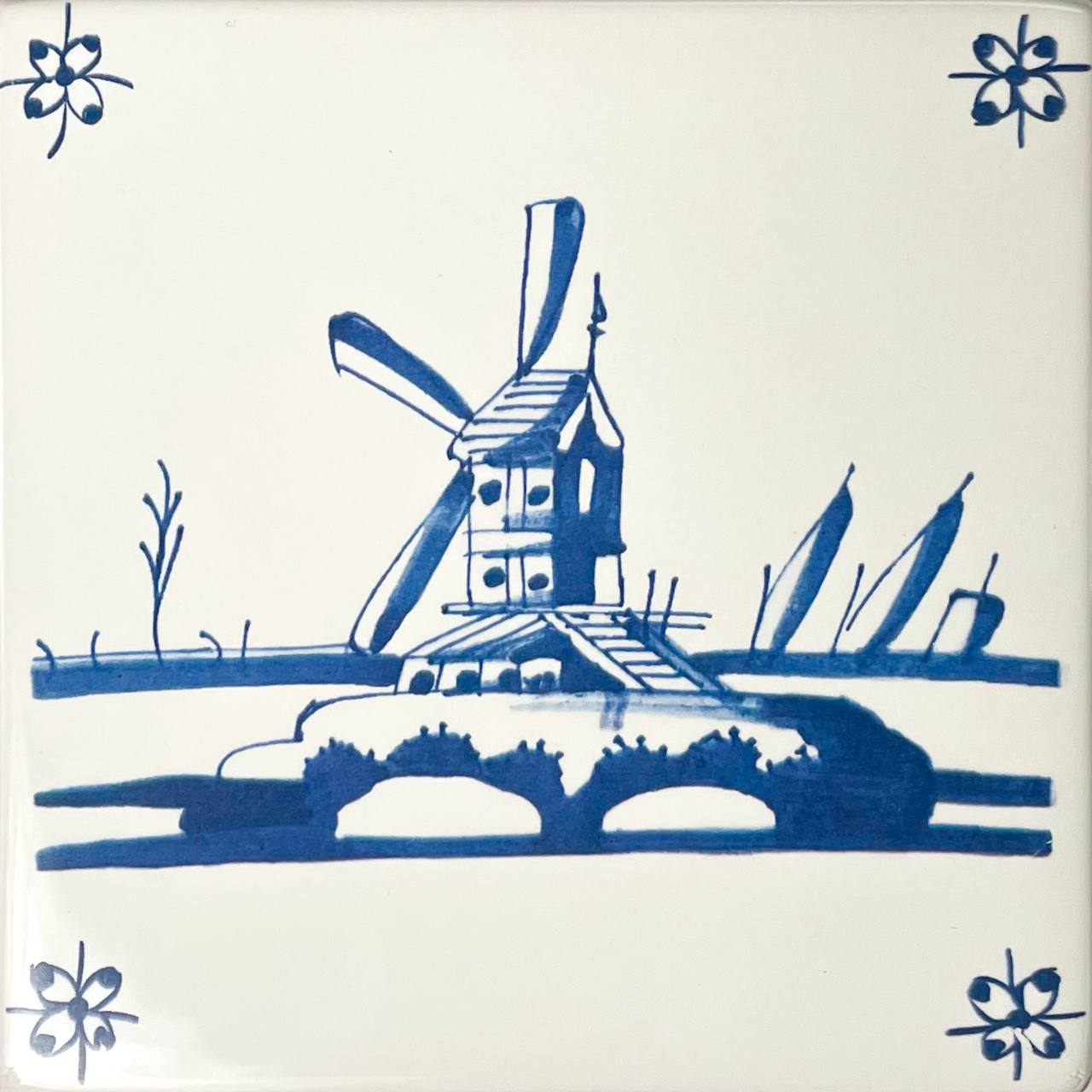 Набор изразцов без выбора картинки «Голландский. Голландские мотивы Мельницы микс» Керамика. 97 x 97 мм.