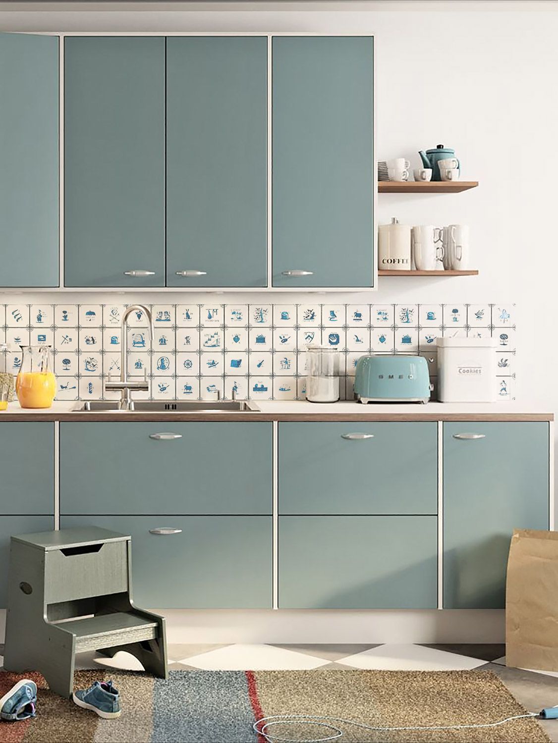Набор плиток для изразцов «Белый» Керамика. 97 x 97 мм.