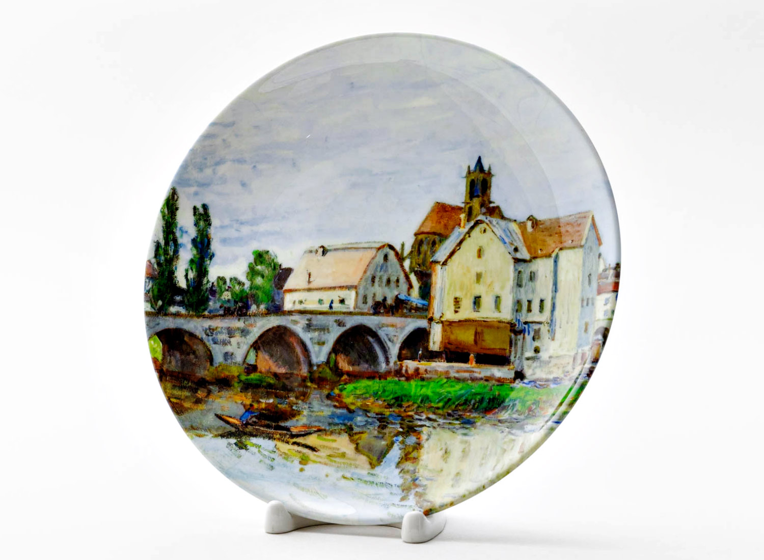 Декоративная тарелка Сислей Альфред «Moret-sur-Loing, Grey Weather, 1892» Фарфор. 200 мм.