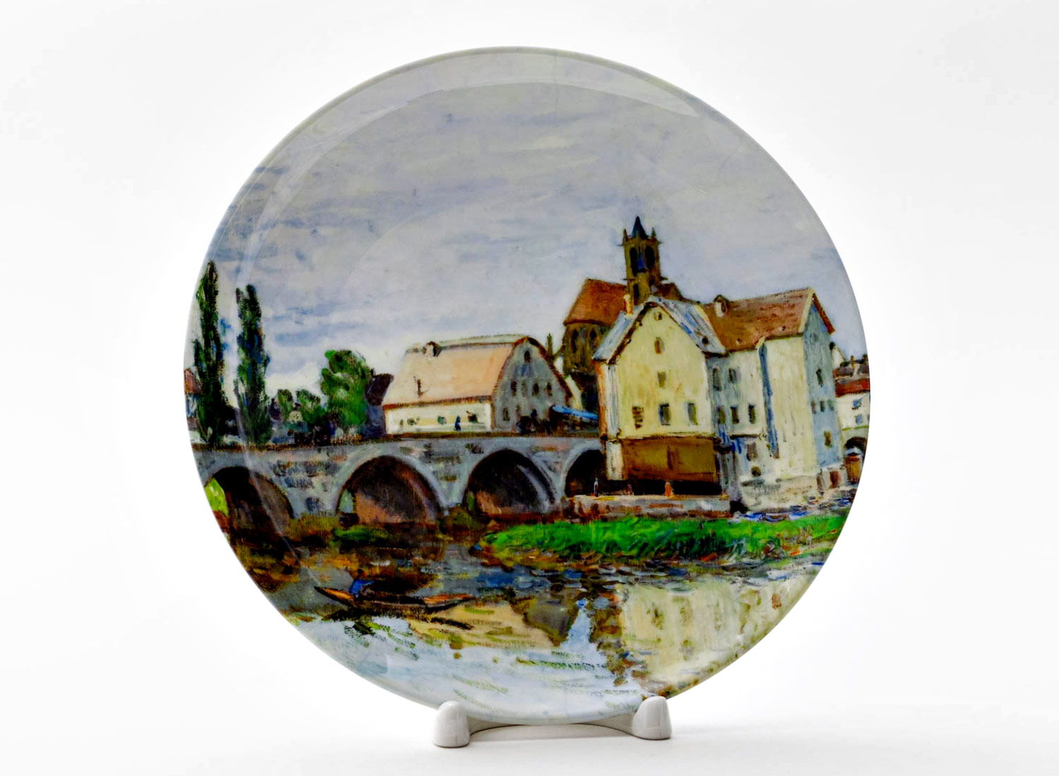Декоративная тарелка Сислей Альфред «Moret-sur-Loing, Grey Weather, 1892» Фарфор. 200 мм.