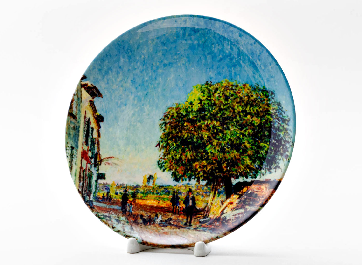 Декоративная тарелка Сислей Альфред «The Chestnut Tree at Saint-Mammes, 1880» Фарфор. 200 мм.