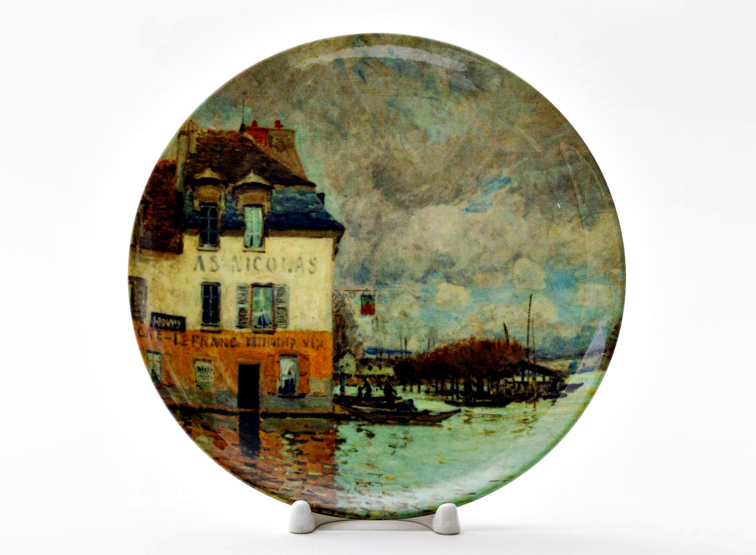 Декоративная тарелка Сислей Альфред «Flooding at Port Marly Sun» Фарфор. 200 мм.