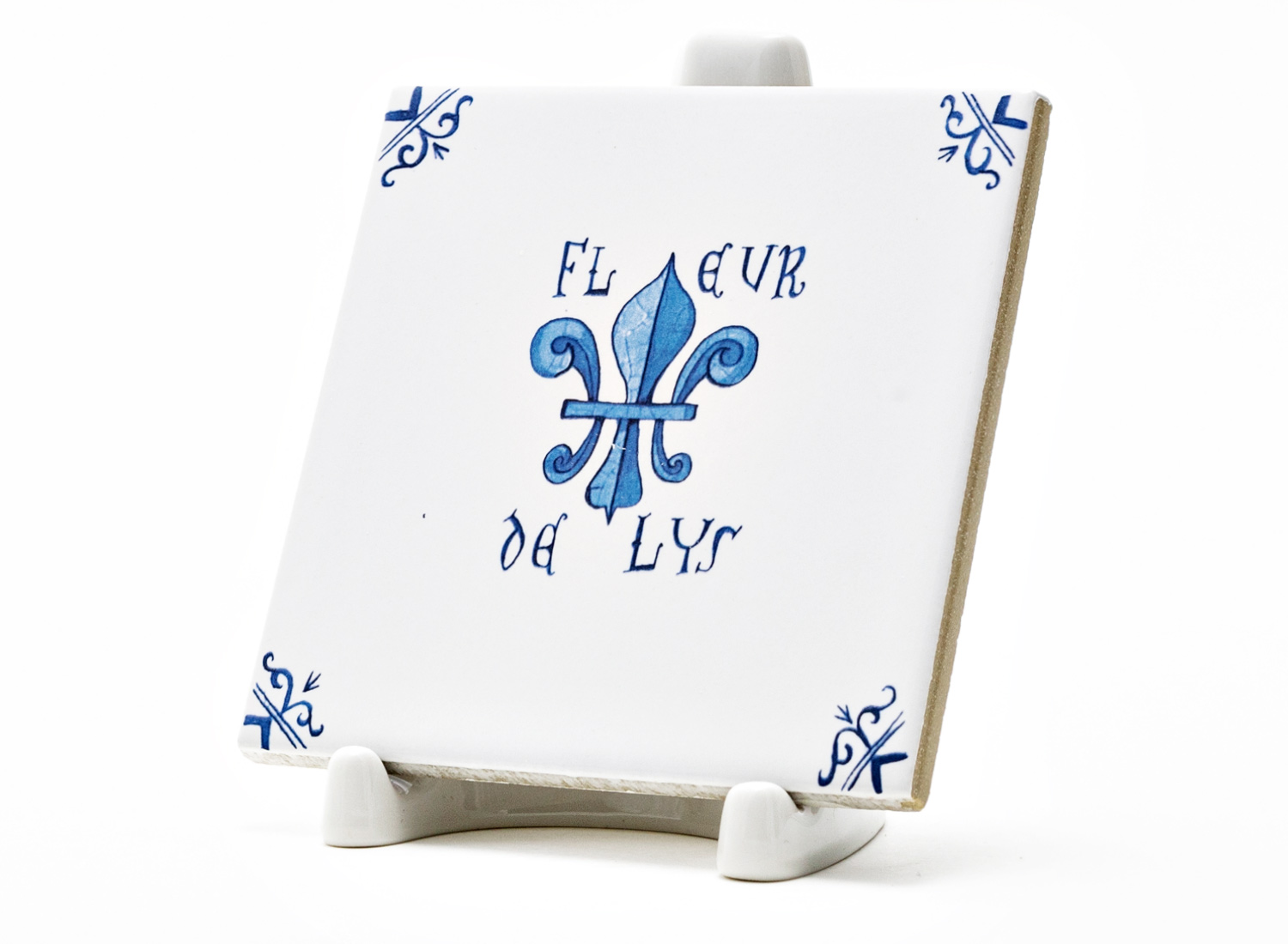 Изразец «Голландский. Fleur de Lys» Керамика. 97 x 97 мм.