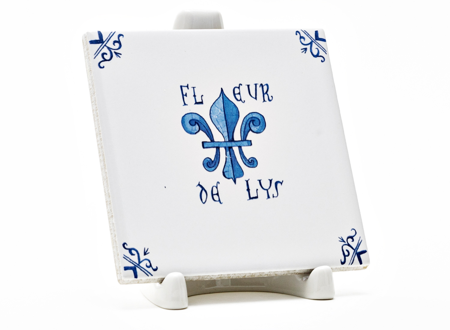 Изразец «Голландский. Fleur de Lys» Керамика. 97 x 97 мм.