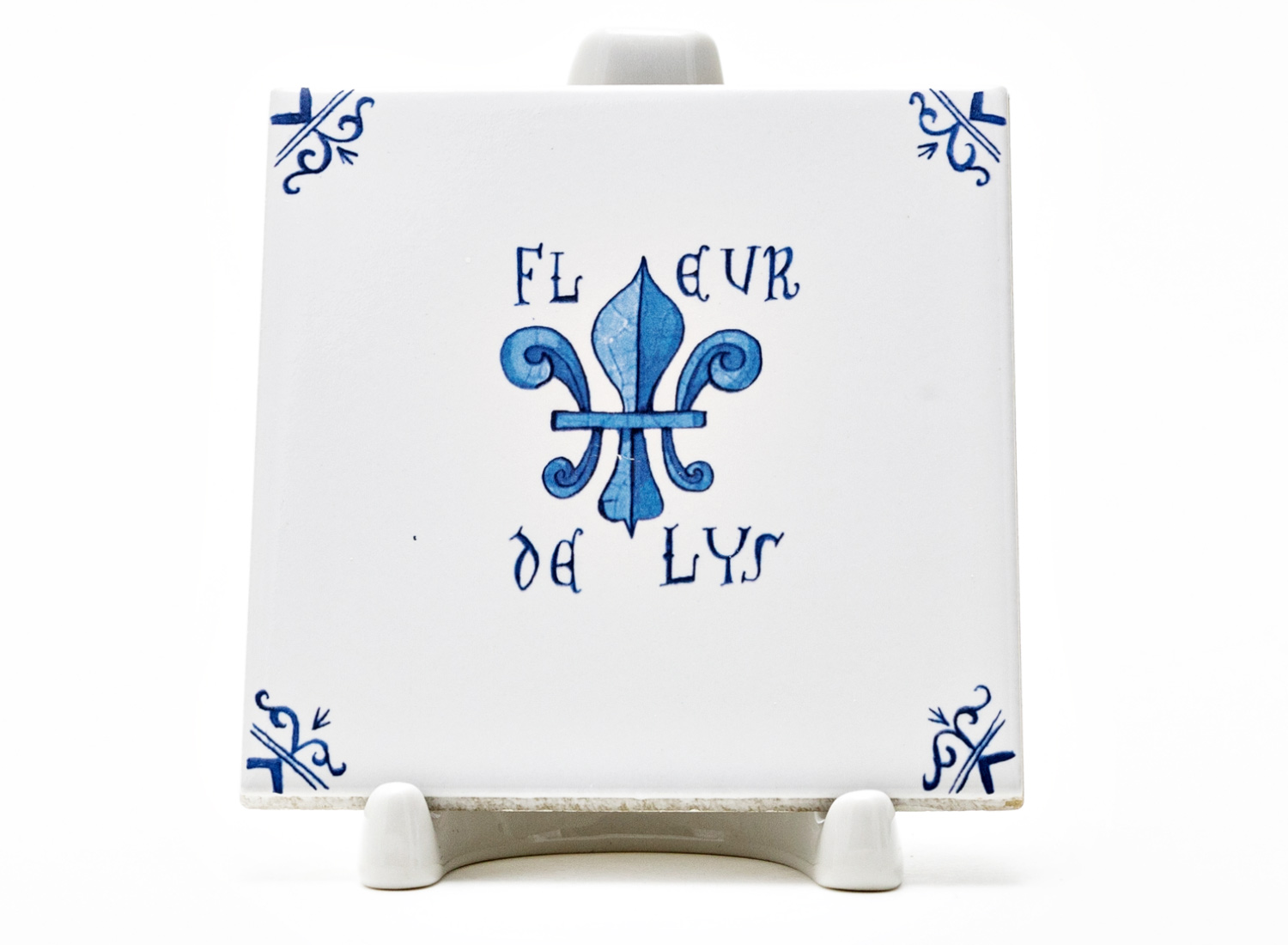 Изразец «Голландский. Fleur de Lys» Керамика. 97 x 97 мм.