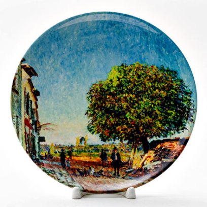 Декоративная тарелка Сислей Альфред «The Chestnut Tree at Saint-Mammes, 1880» Фарфор. 200 мм.