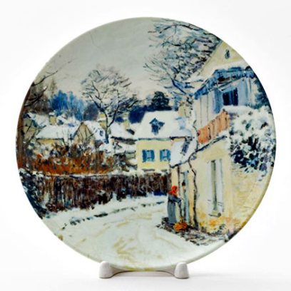 Декоративная тарелка Сислей Альфред «Street in Louveciennes Sun» Фарфор. 200 мм.