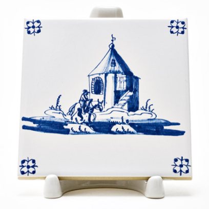 Изразец «Голландский. Мужчина на лошади» Керамика. 97 x 97 мм.