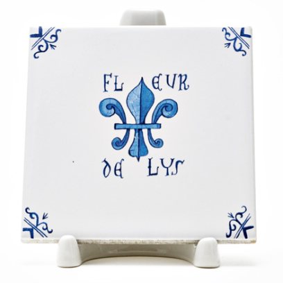 Изразец «Голландский. Fleur de Lys» Керамика. 97 x 97 мм.