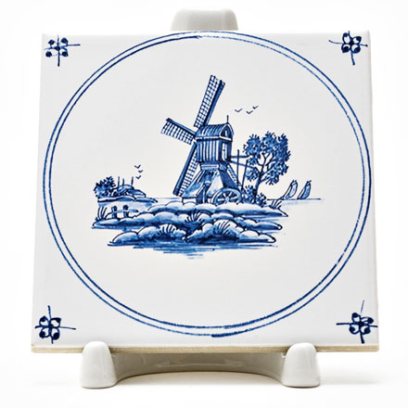 Изразец «Голландский. Мельница 29» Керамика. 97 x 97 мм.