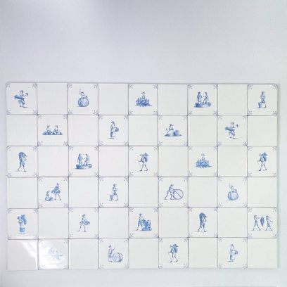 Набор изразцов «Голландский. Голландские мотивы 78» Керамика. 97 x 97 мм.