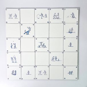 Набор изразцов Голландский. Голландские мотивы 35 25 предметов 97 x 97 мм.
