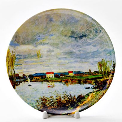 Декоративная тарелка Сислей Альфред «The Seine at Argenteuil Sun» Фарфор. 200 мм.